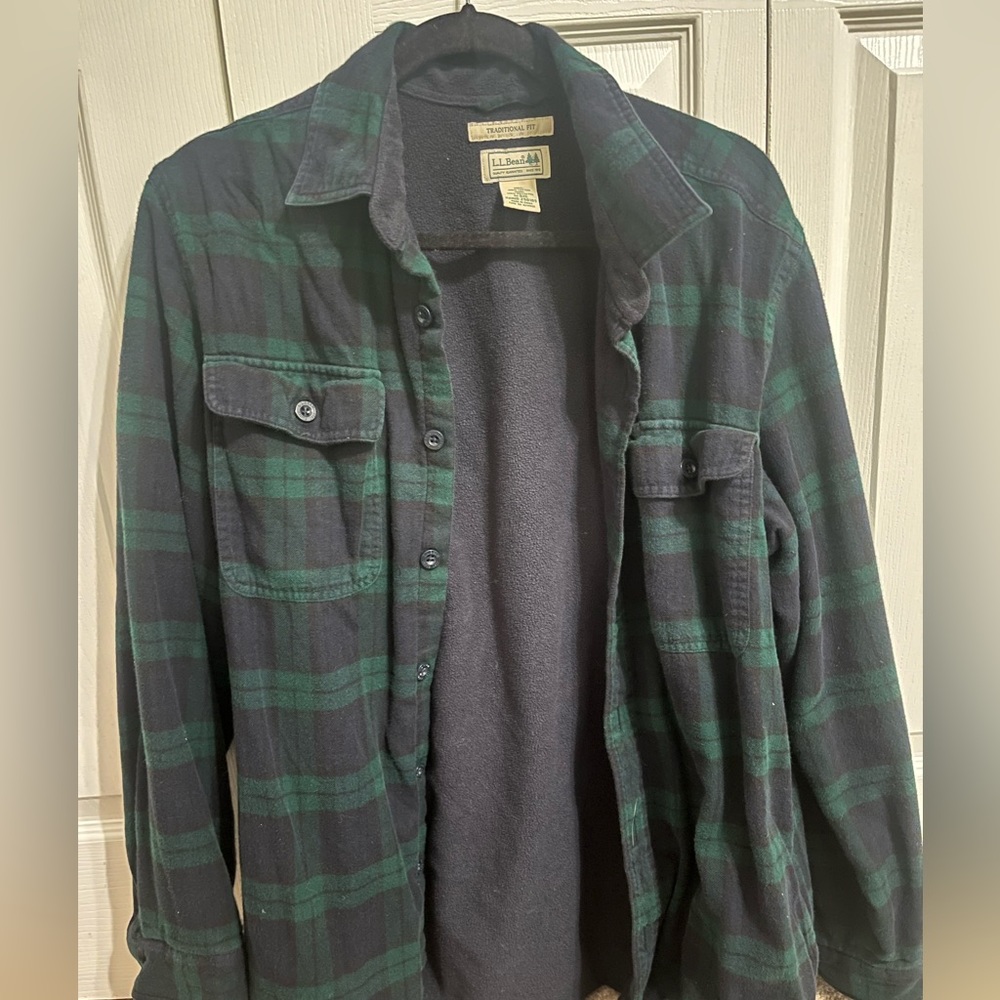 LL. Bean M-Reg fleece lined flannel